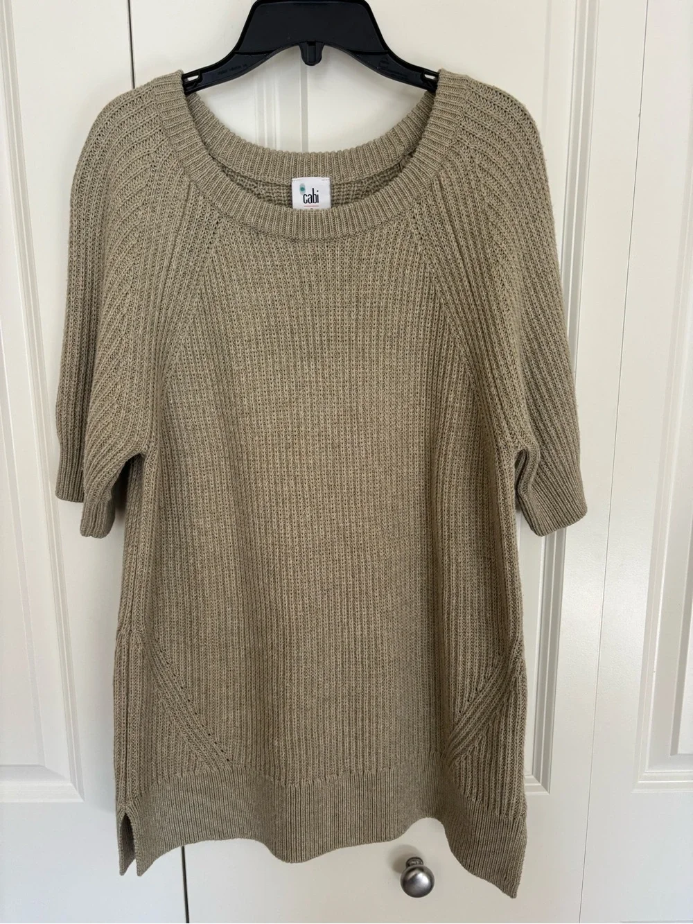 Women’s Cabi Prime Pullover #6445 Sage Khaki small crewneck sweater.